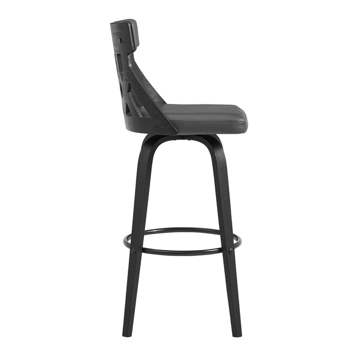 Swivel Backless Bar Height Bar Chair - Gray / Black