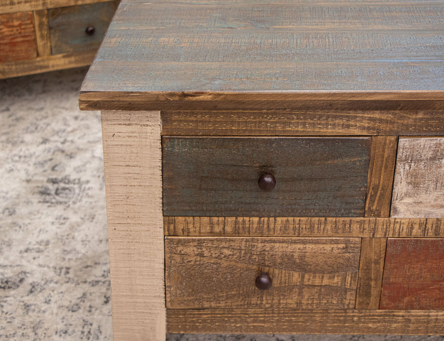Antique - Multi-Drawer Table With 8 Drawers