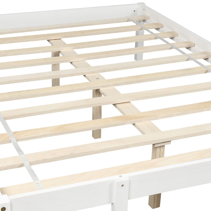 Twin Size Full Size Bunk Bed - White