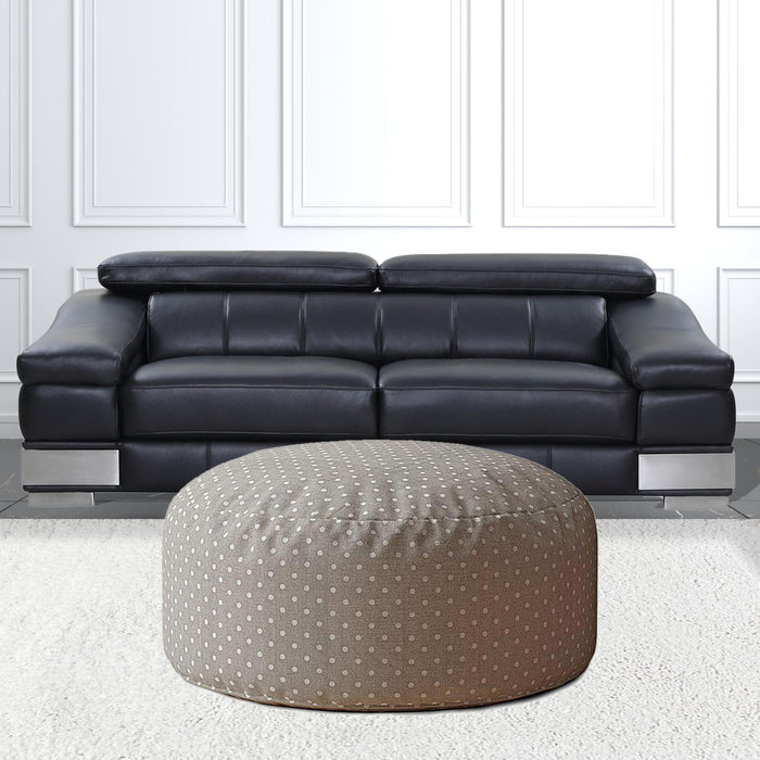 Cotton Round Polka Dots Pouf Cover - Gray