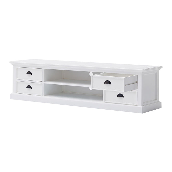 Classic Entertainment Unit With Four Drawers - White