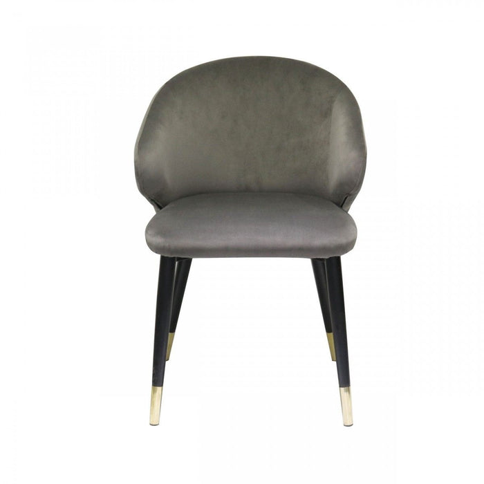 Velvet Dining Chairs (Set of 2) - Dark Gray