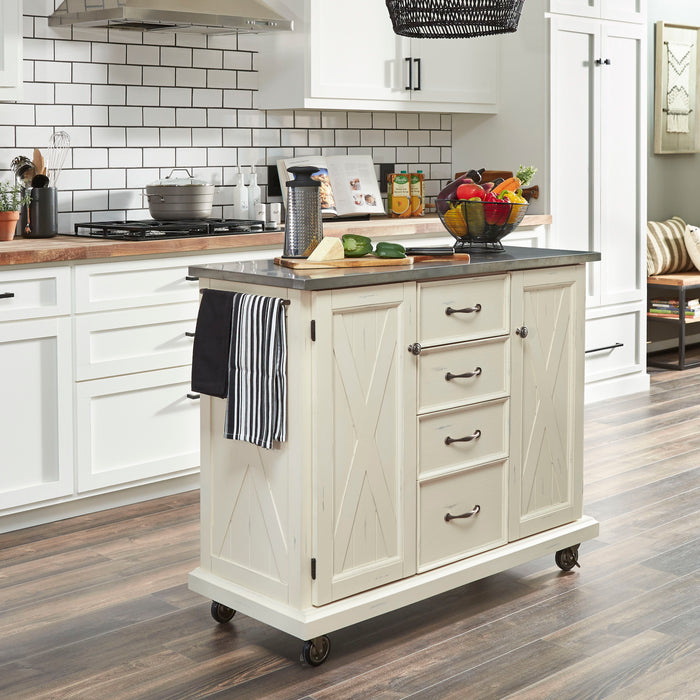 Bay Lodge - Kitchen Cart - Wood in White