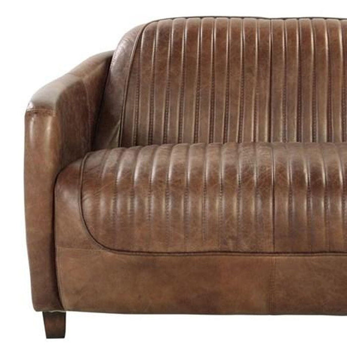 Leather Loveseat - Brown