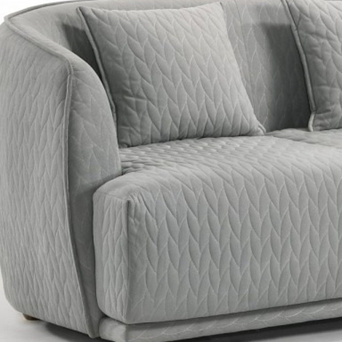 Modern Quilted Sofa - Light Gray