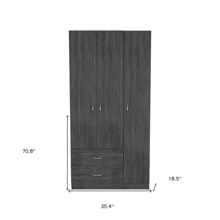 Two Drawer Combo Dresser - Dark Gray