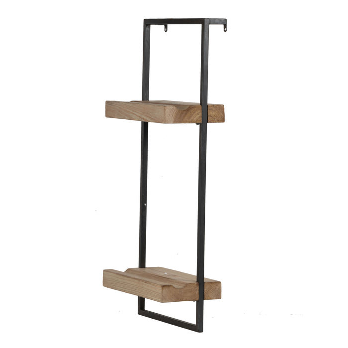 Wall Shelf With Two Shelves - Black Brown