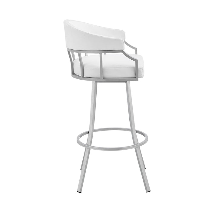 40" Swivel Low Back Bar Height Bar Chair - White