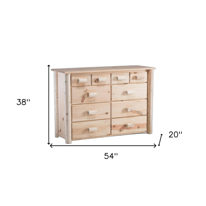 Unfinished Wood Ten Drawer Dresser - Natural