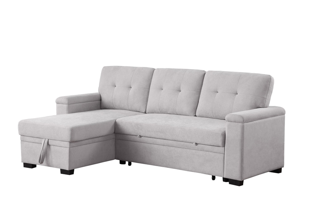 Lucca II - 84.5"W Reversible Sleeper Sectional Sofa with Storage Chaise