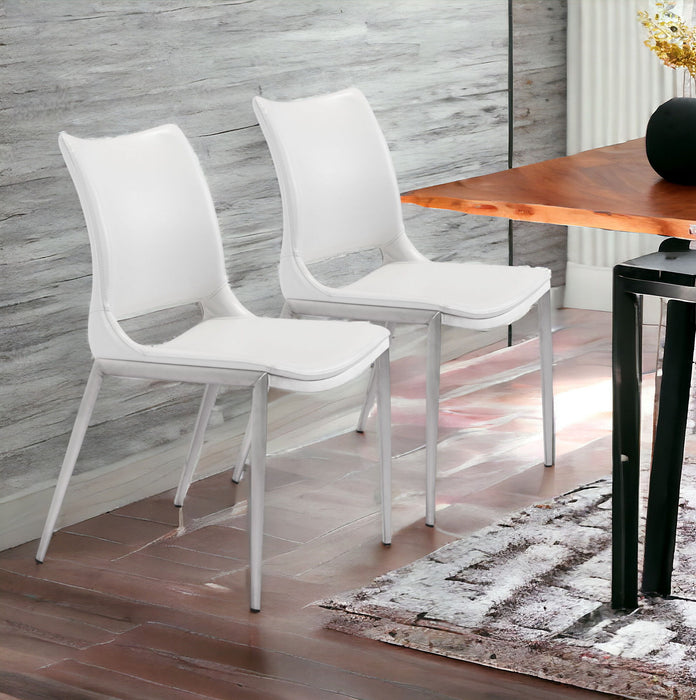 Cradle Faux Leather Side Or Dining Chairs (Set of 2) - White