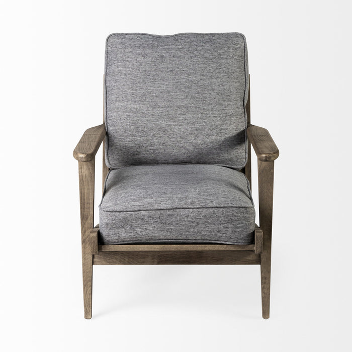 Fabric Arm Chair - Gray / Brown