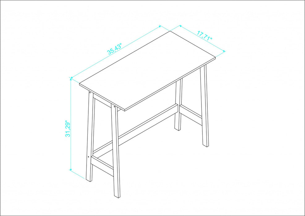 Modern Narrow Table Desk - Natural / White