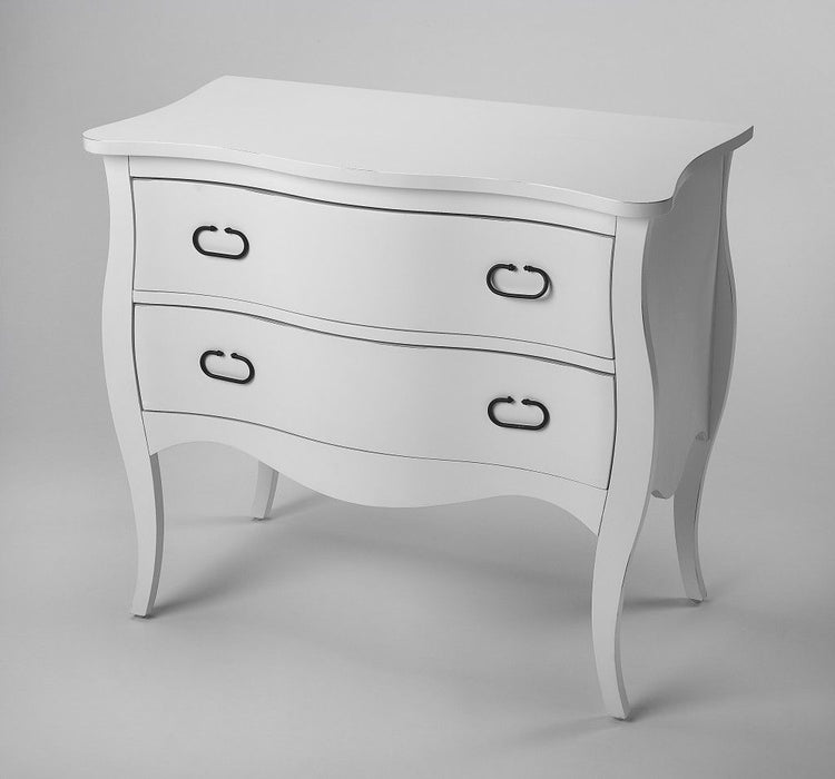 Solid Wood Two Drawer Chest - White