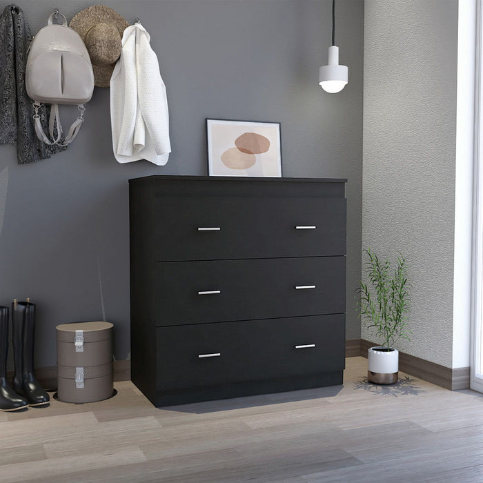 Wengue Three Drawer Dresser - Black