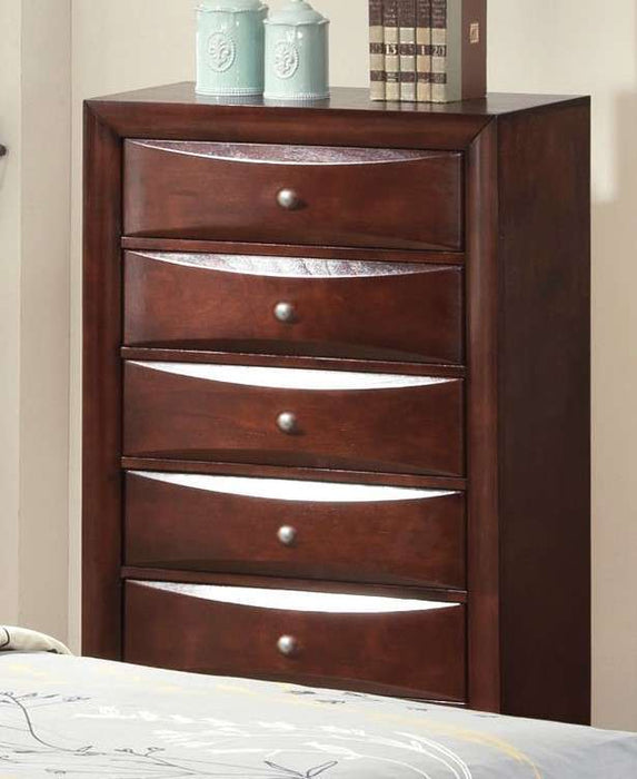 Solid Wood Five Drawer Chest - Espresso