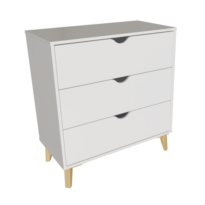 3 Drawer Dresser - White