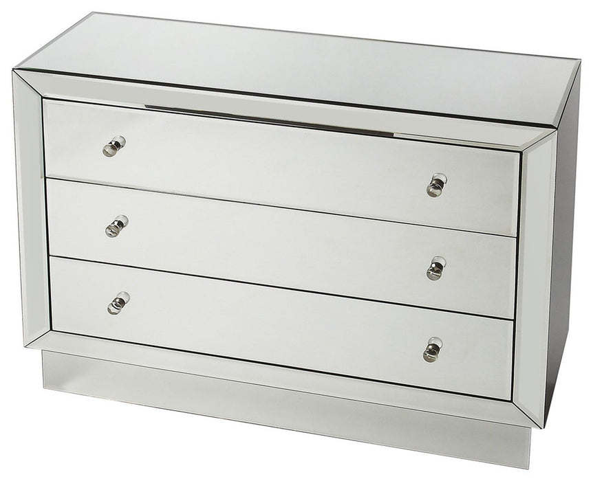 Glass Three Drawer Dresser - Clear