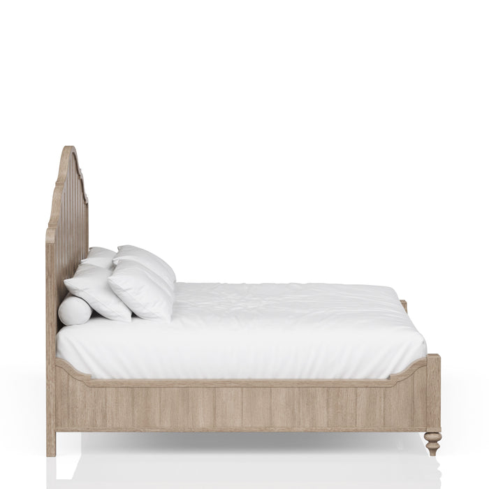 Queen Panel Bed With Transitional Casual Design - Sand