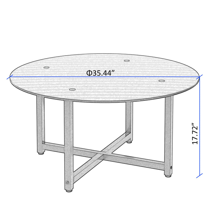 Round Whole Coffee Table, Clear Coffee Table,Modern Side Center Tables For Living Room, Living Room Furniture - Black