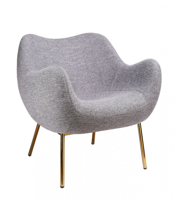 Plush Comfy Accent Chair - Gray / Gold