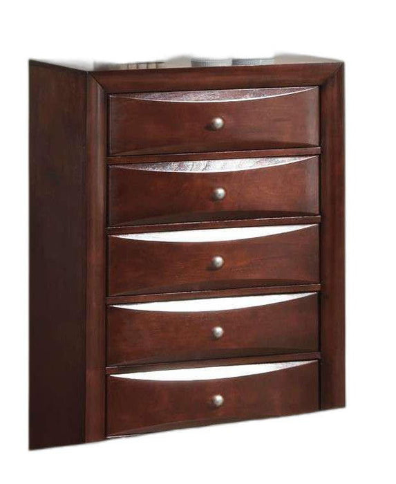 Solid Wood Five Drawer Chest - Espresso