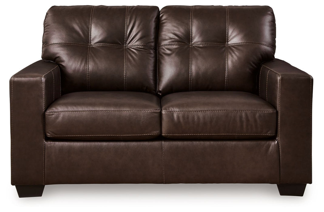 Santorine - Dark Brown - Loveseat - Leather Match