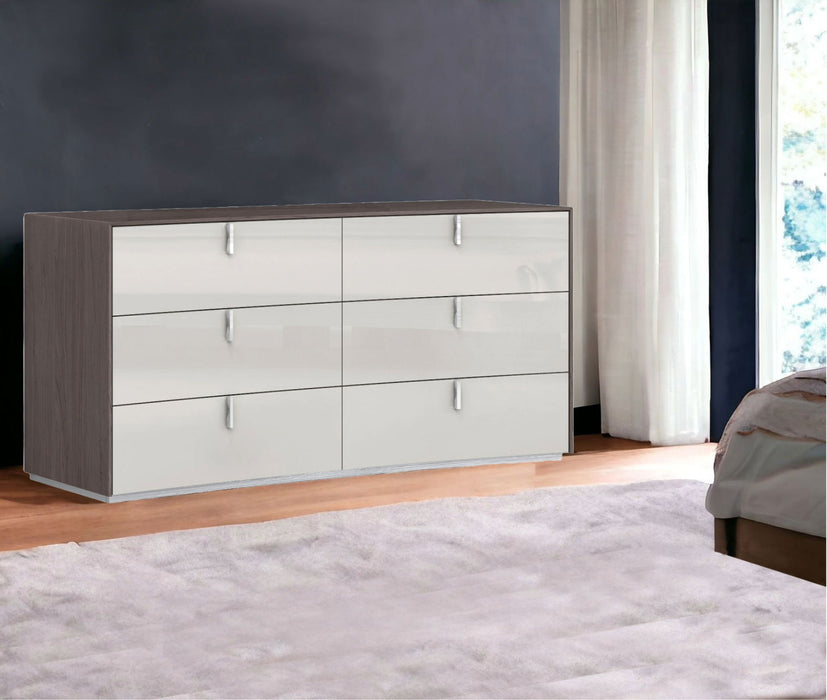 Six Drawer / Double Dresser - Gray