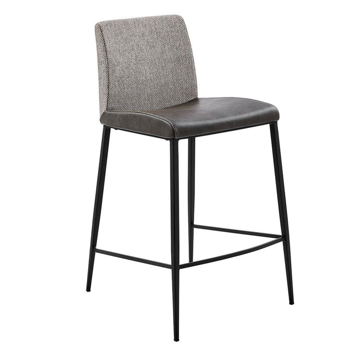 Low Back Counter Height Bar Chairs (Set of 2) - Gray / Black