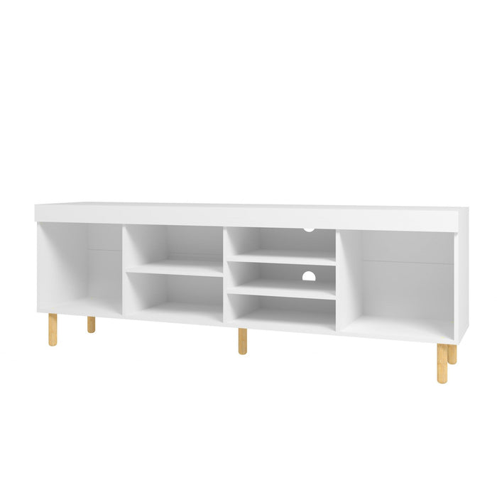 Iko Modern TV Stand Open Cubbie Media Center - White