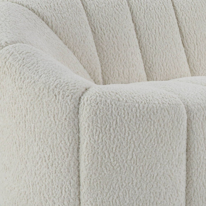 Sherpa Sofa With Black Legs - White