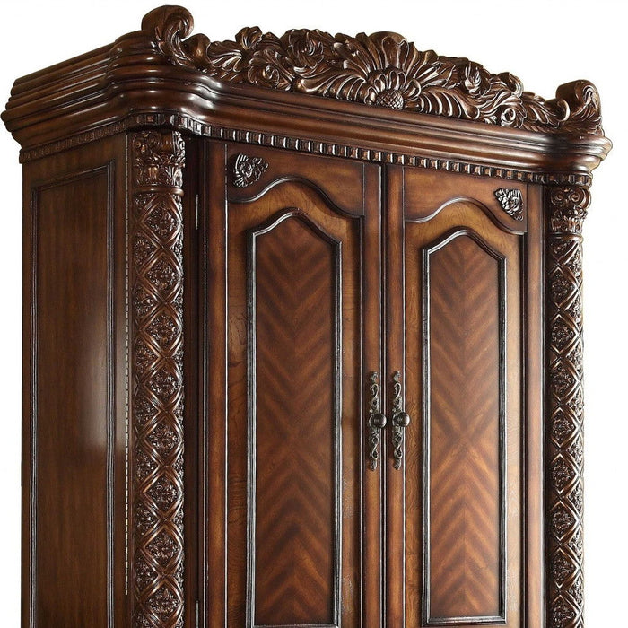 Two Doors Wood TV Armoire - Cherry