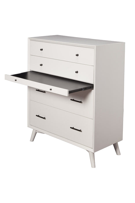 Solid Wood Four Drawer Chest - White