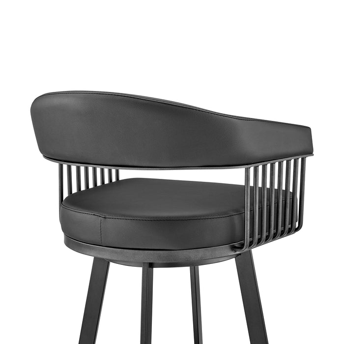 Swivel Low Back Bar Height Bar Chair - Black