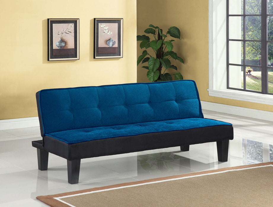 Fabric Sofa With Black Legs - Blue