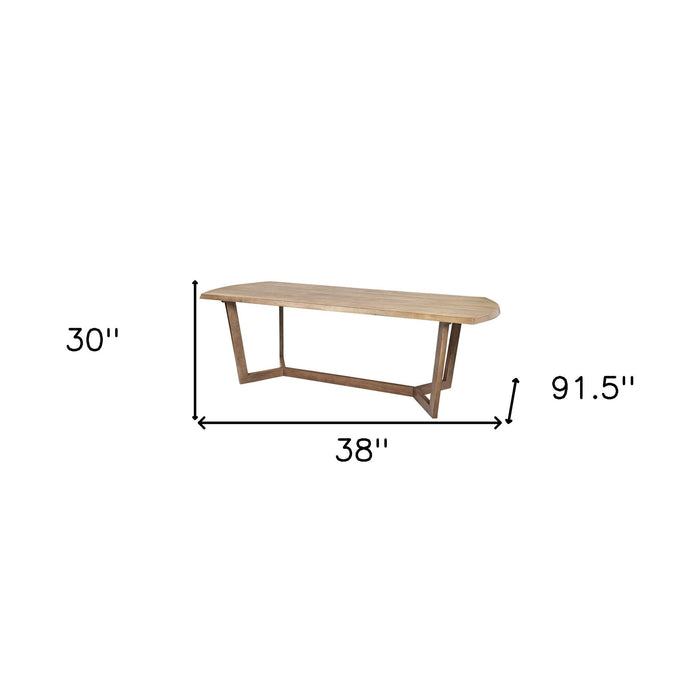 Rectangular Solid Wood Top And Base Dining Table - Brown