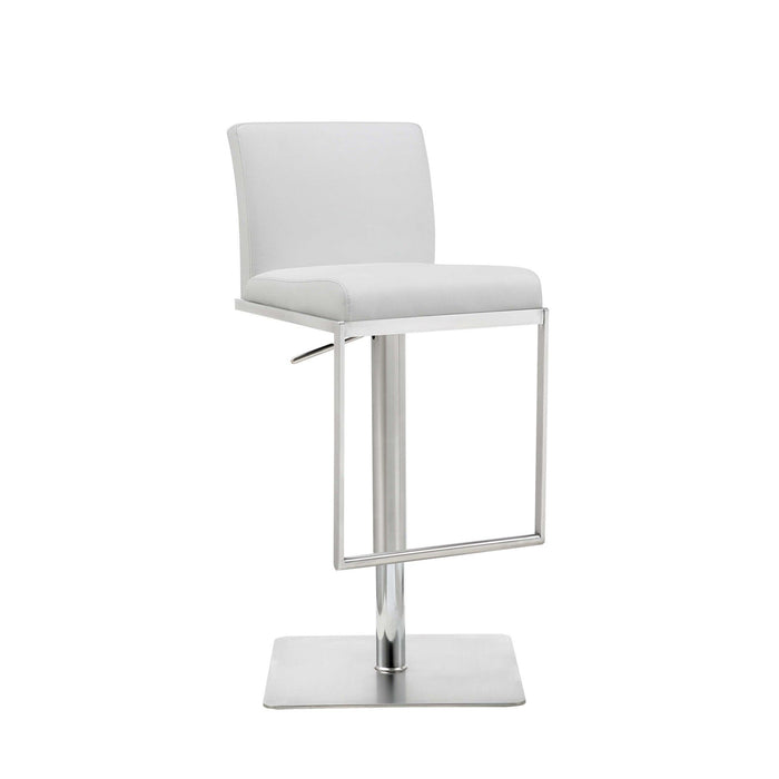 Stainless Steel Bar Chair - White / Silver