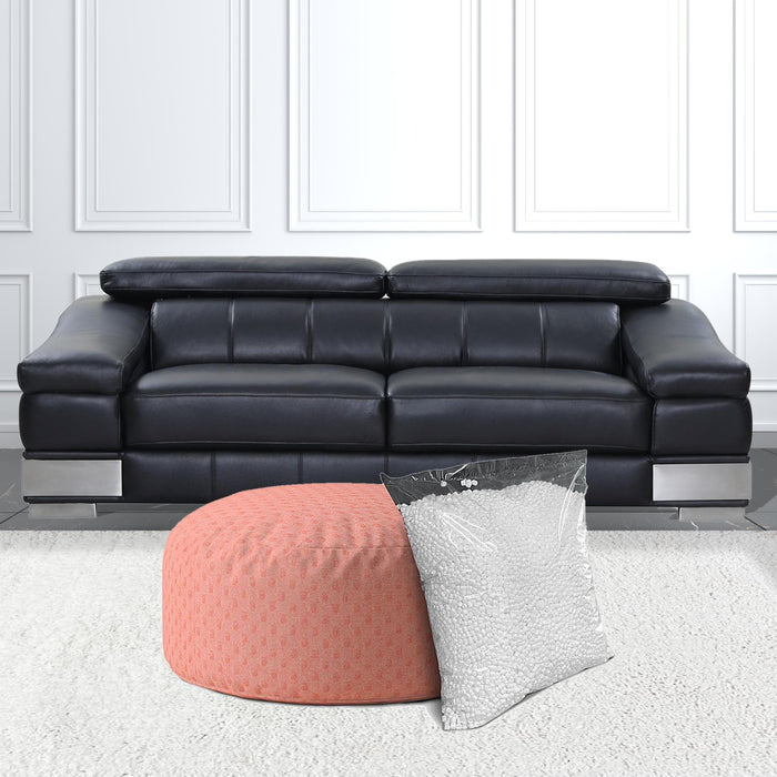 Polyester Round Pouf Cover - Pink