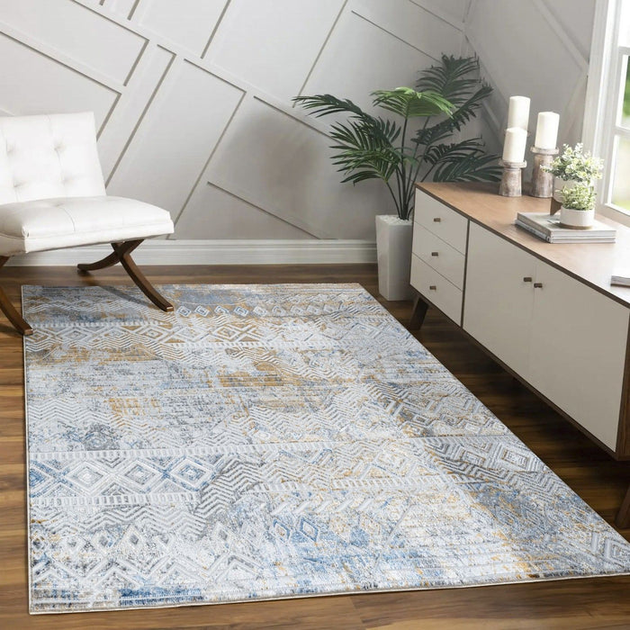 Legacy - 5'3" X 7' Area Rug - Multi / White