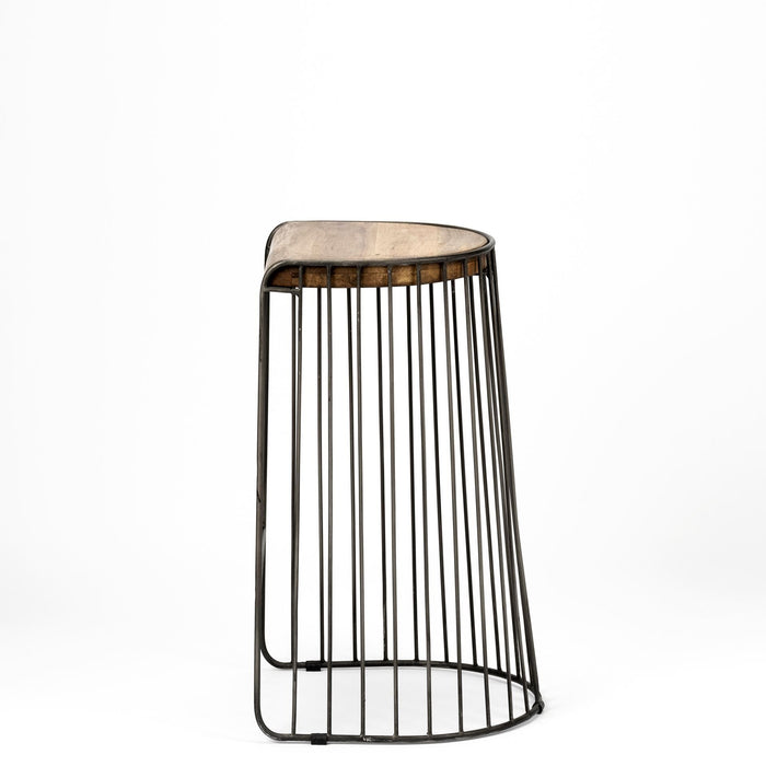 Wire Design Counter Stool - Wood And Metal