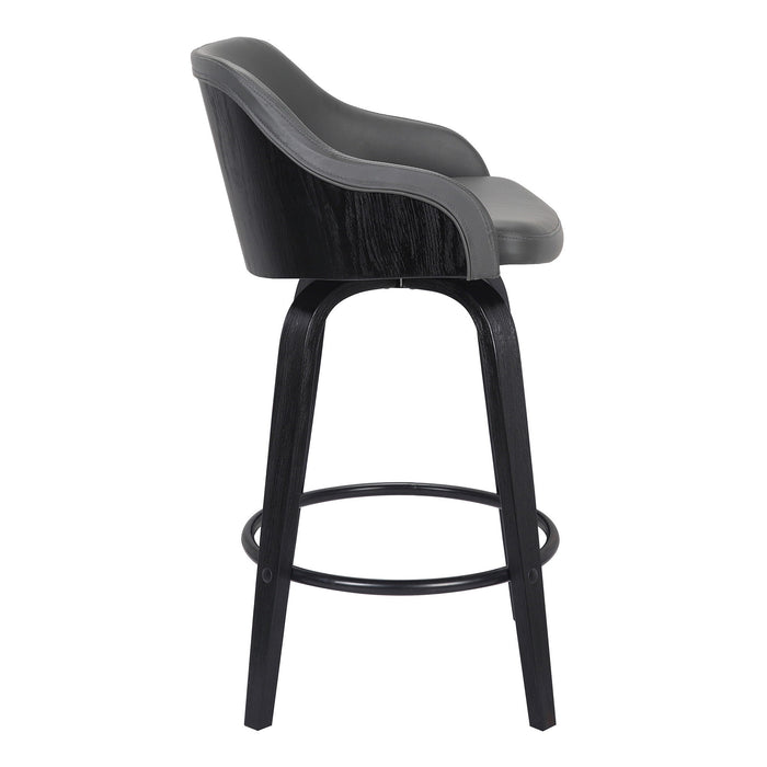 39" Swivel Low Back, Bar Height Bar Chair - Gray