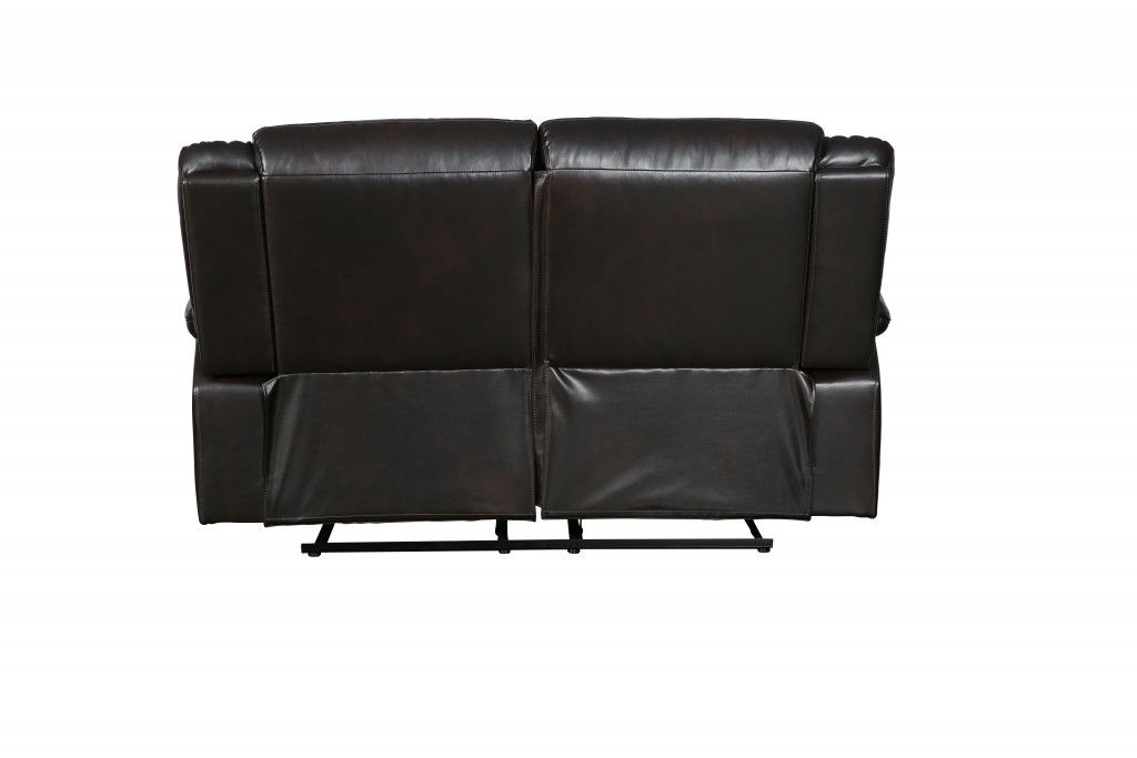 Faux Leather Love Seat Manual Reclining - Brown