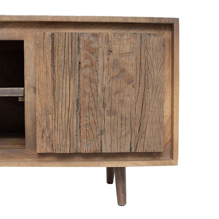 TV Cabinet With Recycle Wood 2 Door - Brown