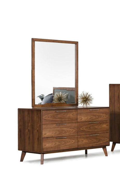 Wood Six Drawer Double Dresser - Brown