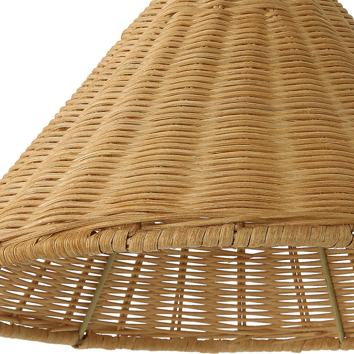 Phuvinh - 1 Light Rattan Shade Sconce - Beige