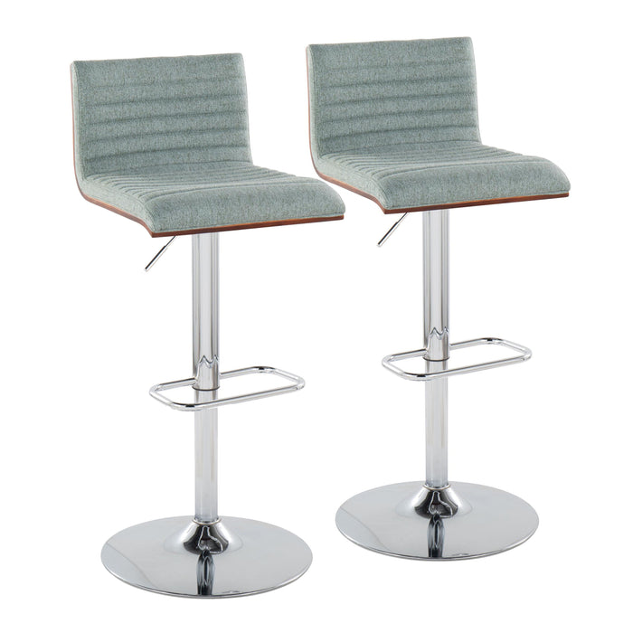 Mason - Contemporary Adjustable Barstool With Swivel With Rounded Rectangle Footrest (Set of 2)