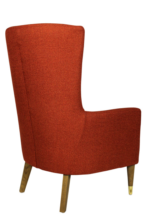 Solid Color Lounge Chair - Orange And Natural