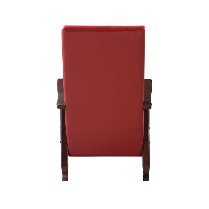 Raina - Rocking Chair - Red / Espresso