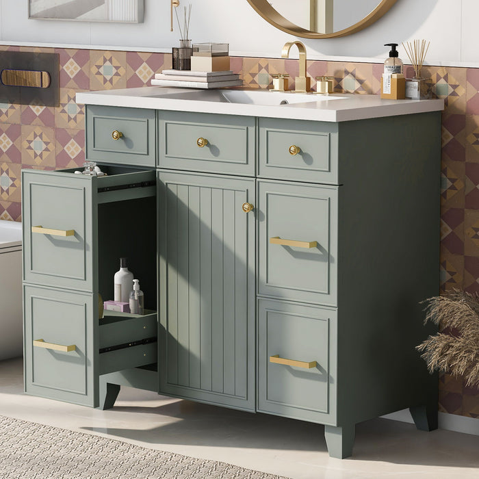 Bathroom Vanity Cabinet With Sink Top Combo Set, Single Sink, Shaker Cabinet With Soft Closing Door And Drawer