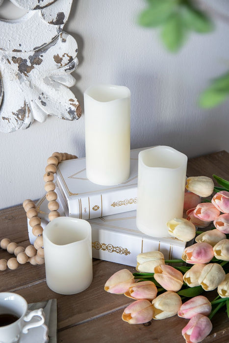 Led Candles With Remote Timer (Set of 3) - Ivory